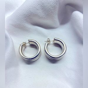 Earrings - Sterling Silver Hoops - Made in Italy